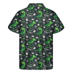 T-Rex And Dino Fossil Pattern Print Men's Short Sleeve Shirt