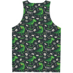 T-Rex And Dino Fossil Pattern Print Men's Tank Top