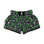 T-Rex And Dino Fossil Pattern Print Muay Thai Boxing Shorts