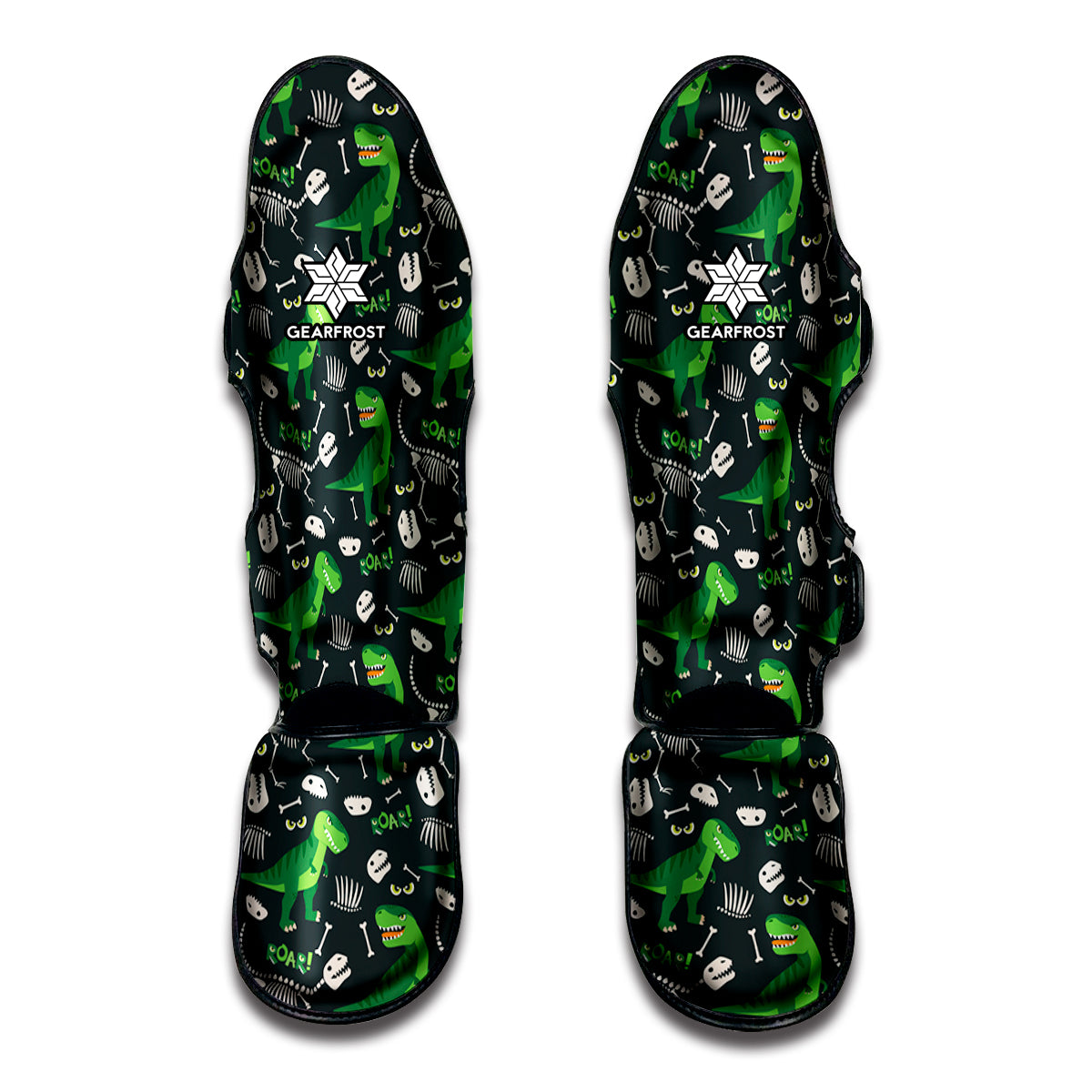 T-Rex And Dino Fossil Pattern Print Muay Thai Shin Guard
