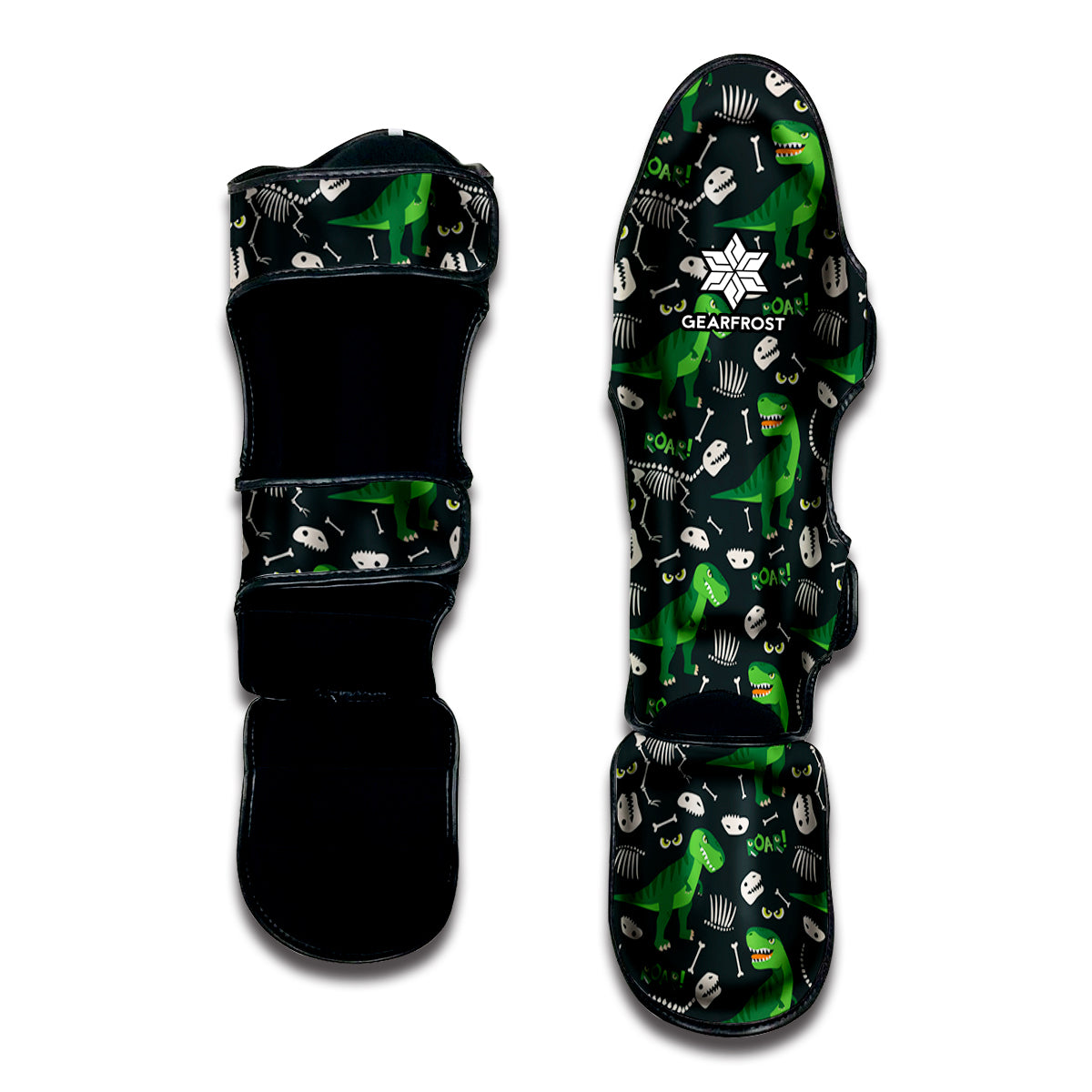 T-Rex And Dino Fossil Pattern Print Muay Thai Shin Guard