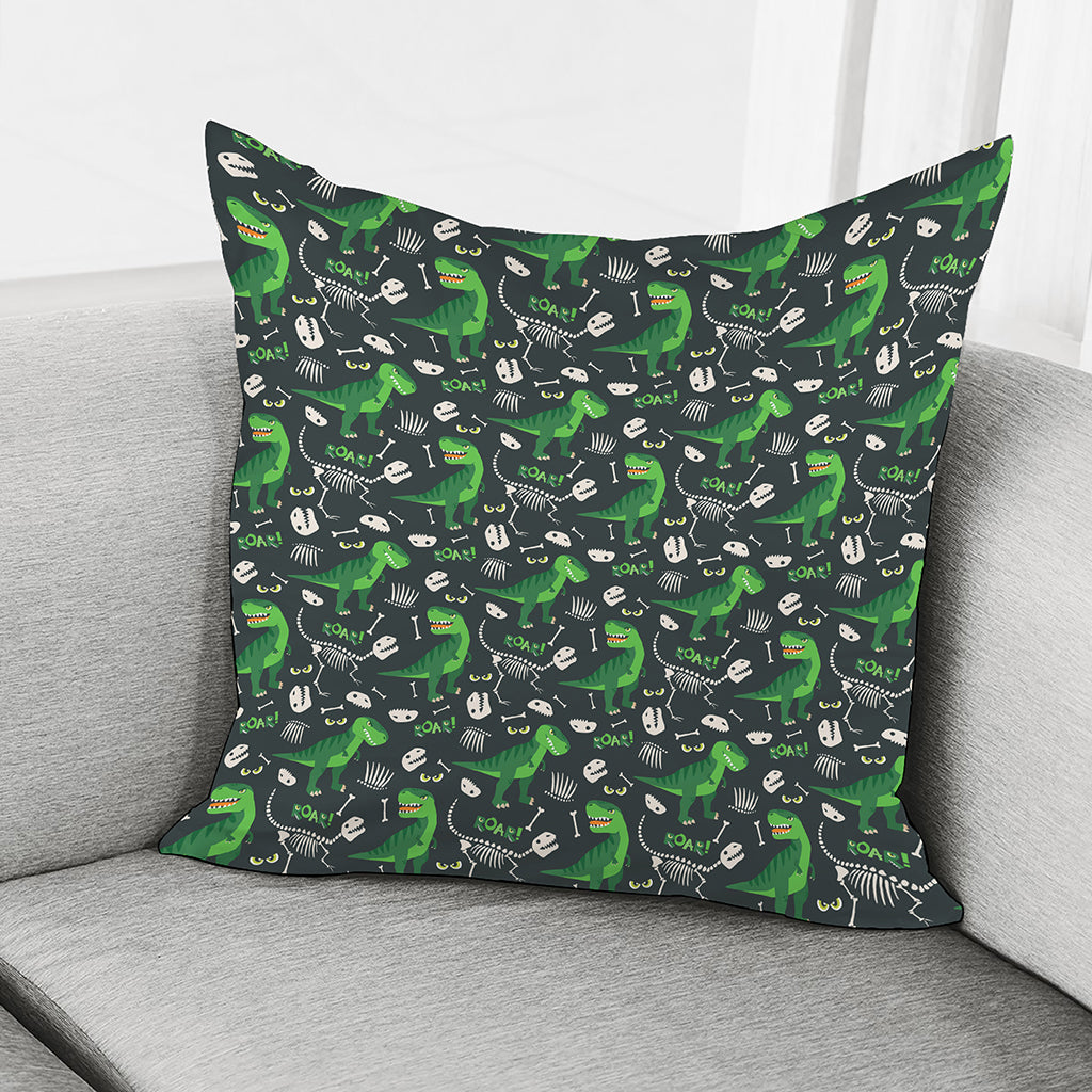 T-Rex And Dino Fossil Pattern Print Pillow Cover