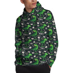 T-Rex And Dino Fossil Pattern Print Pullover Hoodie