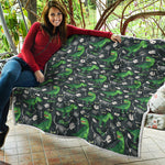 T-Rex And Dino Fossil Pattern Print Quilt