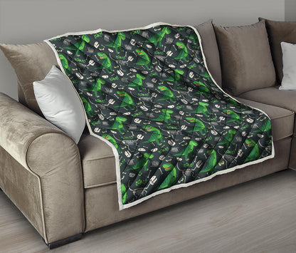 T-Rex And Dino Fossil Pattern Print Quilt