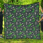 T-Rex And Dino Fossil Pattern Print Quilt