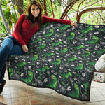 T-Rex And Dino Fossil Pattern Print Quilt
