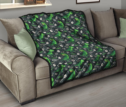 T-Rex And Dino Fossil Pattern Print Quilt