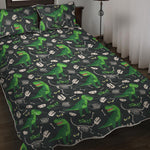 T-Rex And Dino Fossil Pattern Print Quilt Bed Set