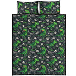 T-Rex And Dino Fossil Pattern Print Quilt Bed Set