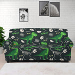 T-Rex And Dino Fossil Pattern Print Sofa Cover
