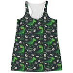 T-Rex And Dino Fossil Pattern Print Women's Racerback Tank Top