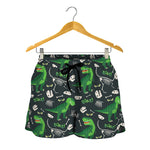 T-Rex And Dino Fossil Pattern Print Women's Shorts