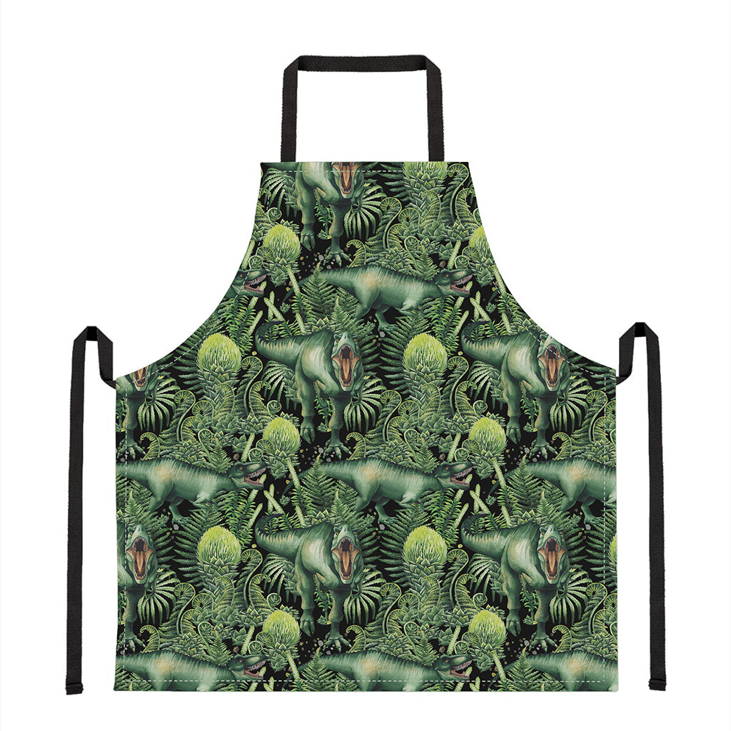 T-Rex Dinosaur And Jurassic Plants Print Apron