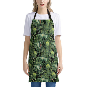 T-Rex Dinosaur And Jurassic Plants Print Apron