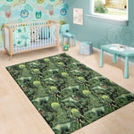 T-Rex Dinosaur And Jurassic Plants Print Area Rug