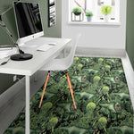 T-Rex Dinosaur And Jurassic Plants Print Area Rug