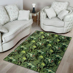 T-Rex Dinosaur And Jurassic Plants Print Area Rug