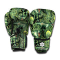 T-Rex Dinosaur And Jurassic Plants Print Boxing Gloves