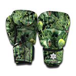 T-Rex Dinosaur And Jurassic Plants Print Boxing Gloves
