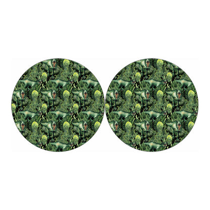 T-Rex Dinosaur And Jurassic Plants Print Car Coasters