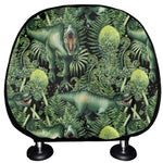 T-Rex Dinosaur And Jurassic Plants Print Car Headrest Covers