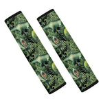 T-Rex Dinosaur And Jurassic Plants Print Car Seat Belt Covers