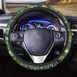 T-Rex Dinosaur And Jurassic Plants Print Car Steering Wheel Cover