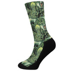 T-Rex Dinosaur And Jurassic Plants Print Crew Socks