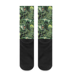 T-Rex Dinosaur And Jurassic Plants Print Crew Socks