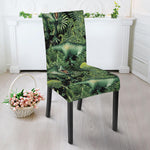 T-Rex Dinosaur And Jurassic Plants Print Dining Chair Slipcover