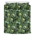 T-Rex Dinosaur And Jurassic Plants Print Duvet Cover Bedding Set