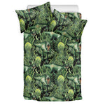 T-Rex Dinosaur And Jurassic Plants Print Duvet Cover Bedding Set