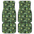 T-Rex Dinosaur And Jurassic Plants Print Front and Back Car Floor Mats