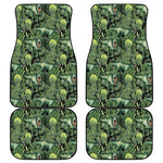 T-Rex Dinosaur And Jurassic Plants Print Front and Back Car Floor Mats