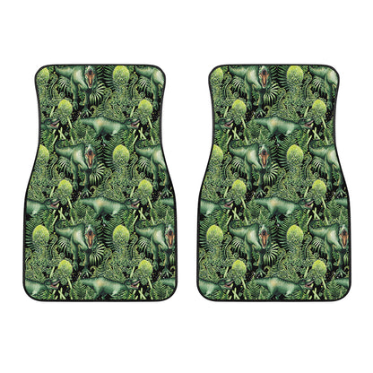 T-Rex Dinosaur And Jurassic Plants Print Front Car Floor Mats
