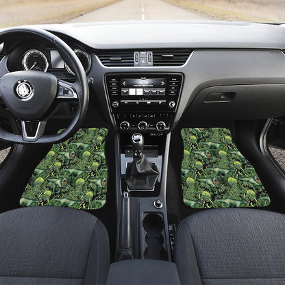 T-Rex Dinosaur And Jurassic Plants Print Front Car Floor Mats