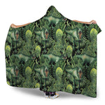 T-Rex Dinosaur And Jurassic Plants Print Hooded Blanket