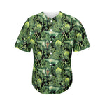 T-Rex Dinosaur And Jurassic Plants Print Men's Baseball Jersey