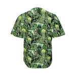 T-Rex Dinosaur And Jurassic Plants Print Men's Baseball Jersey