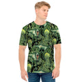 T-Rex Dinosaur And Jurassic Plants Print Men's T-Shirt