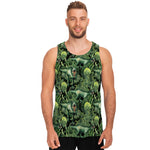 T-Rex Dinosaur And Jurassic Plants Print Men's Tank Top