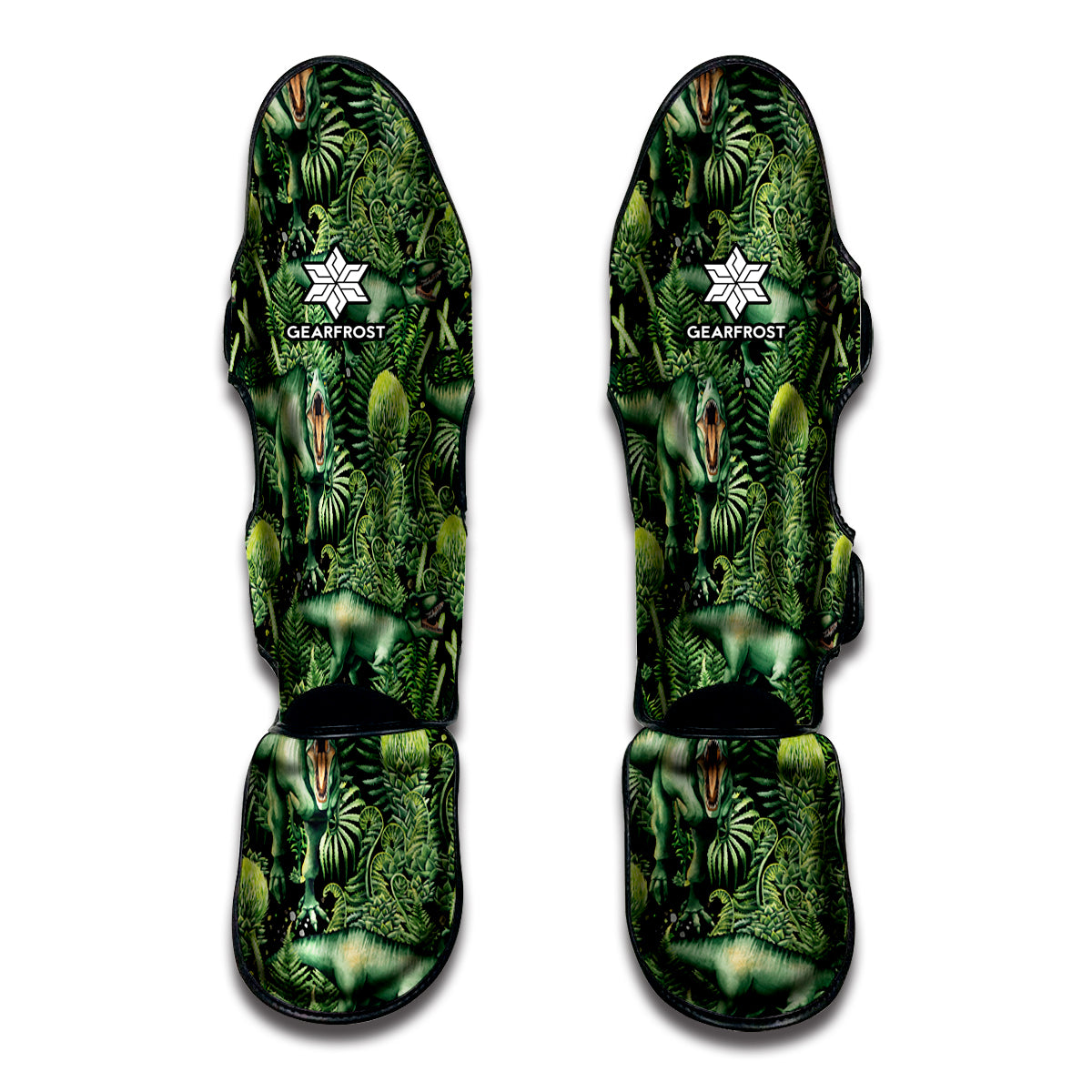 T-Rex Dinosaur And Jurassic Plants Print Muay Thai Shin Guard