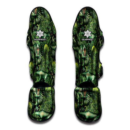 T-Rex Dinosaur And Jurassic Plants Print Muay Thai Shin Guard