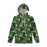 T-Rex Dinosaur And Jurassic Plants Print Pullover Hoodie
