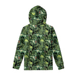 T-Rex Dinosaur And Jurassic Plants Print Pullover Hoodie