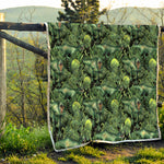 T-Rex Dinosaur And Jurassic Plants Print Quilt