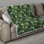 T-Rex Dinosaur And Jurassic Plants Print Quilt