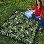 T-Rex Dinosaur And Jurassic Plants Print Quilt