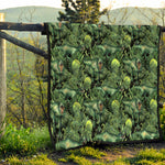 T-Rex Dinosaur And Jurassic Plants Print Quilt